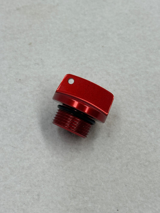 Anodized oil filler plug