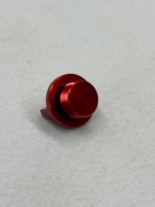 Anodized oil filler plug